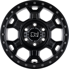 Black Rhino 17x8 Midhill Matte Black w/ Gunmetal Bolts +45mm