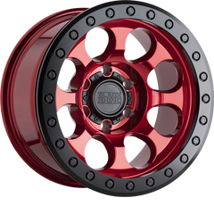 Black Rhino 17x9 Riot Candy Red w/ Black Lip and Black Bolts -18mm