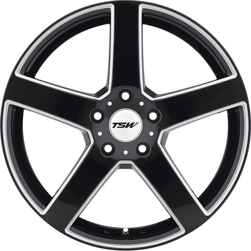 TSW 20x10 Rivage Gloss Black w/ Milled Spokes +54mm