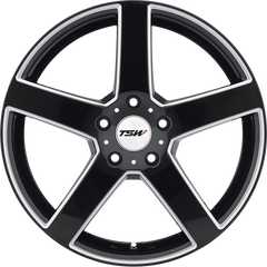 TSW 20x10 Rivage Gloss Black w/ Milled Spokes +54mm