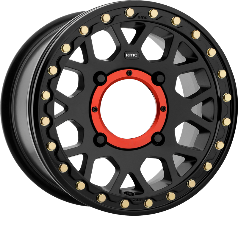 KMC Powersports 15x7 KS235 Grenade Beadlock Satin Black +10mm