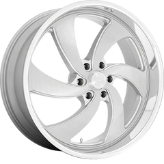 US Mags 20x8 U134 Desperado Silver w/ Brushed Face and Diamond Cut Lip +1mm