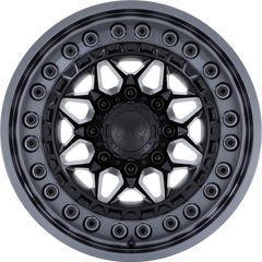 Black Rhino 20x10 Alpha Matte Black w/ Gunmetal Lip -18mm