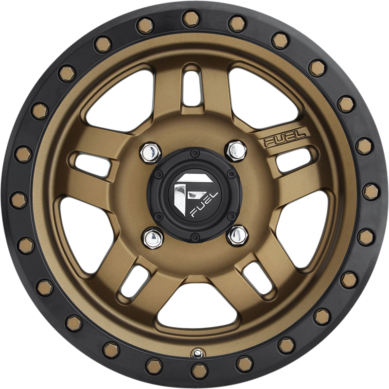 Fuel UTV 15x7 D583 Anza 4+3 Matte Bronze w/ Black Ring +13mm