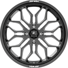 MSA Offroad Wheels 20x7 M47 Sniper Gloss Black Milled +10mm