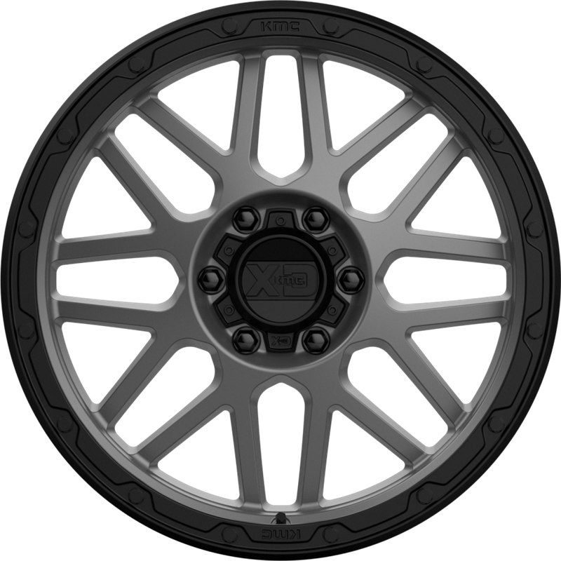 XD 20x9 XD135 Grenade OR Matte Gray w/ Matte Black Lip +18mm