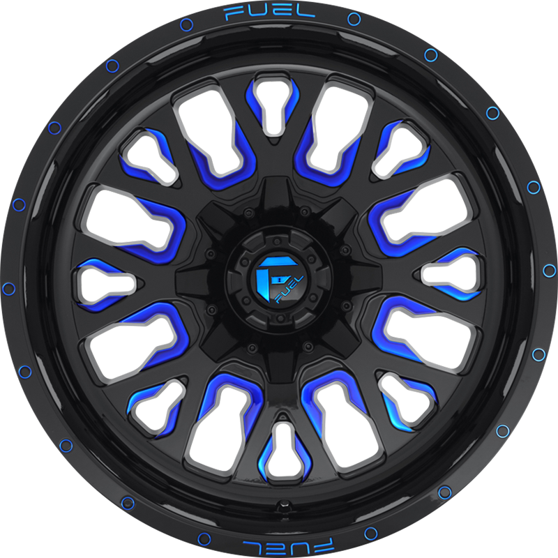 Fuel 20x10 D645 Stroke Gloss Black w/ Candy Blue -19mm