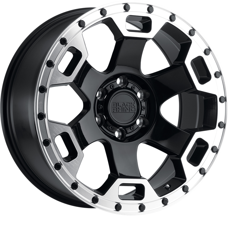 Black Rhino 20x9 Gauntlet Gloss Black w/ Mirror Machined Lip Edge +12mm