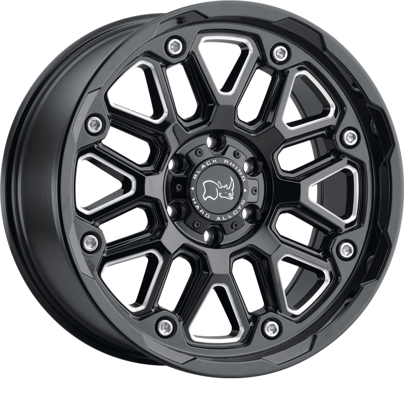 Black Rhino 17x9.5 Hollister Gloss Black w/ Milled Spokes -18mm