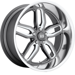 US Mags 18x8 U129 C-Ten Anthracite Milled w/ Diamond Cut Lip +1mm