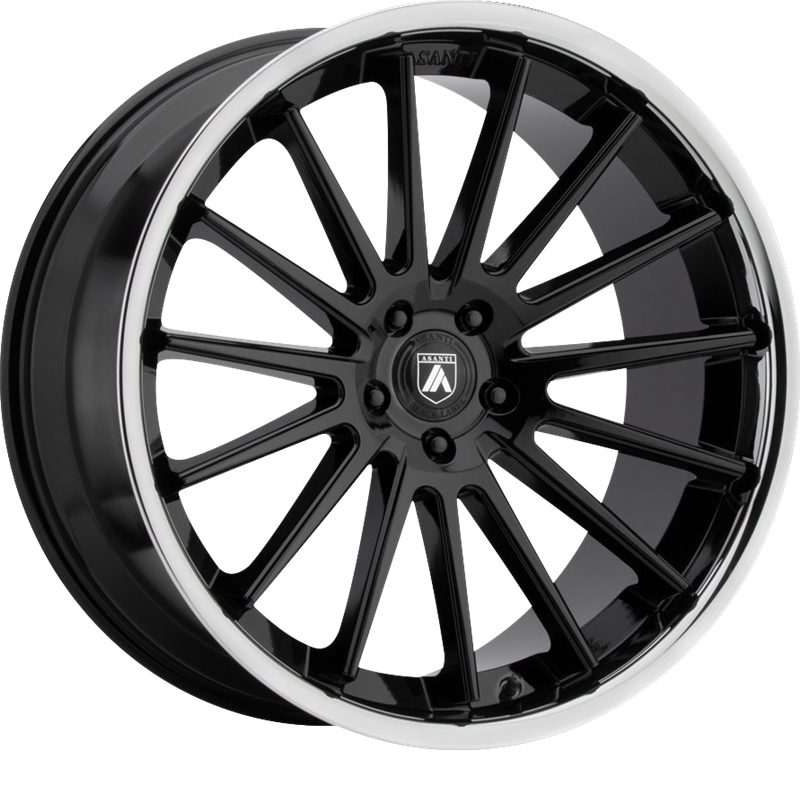 Asanti 20x10.5 ABL-24 Beta Gloss Black w/ Chrome Lip +45mm