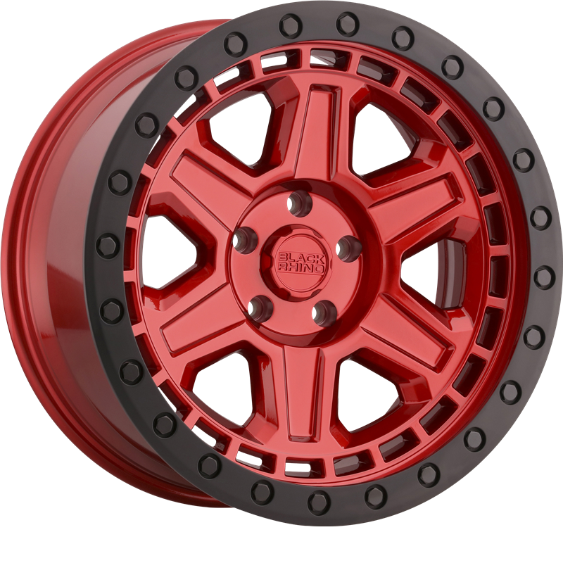 Black Rhino 20x9.5 Reno Candy Red w/ Black Lip and Black Bolts -12mm