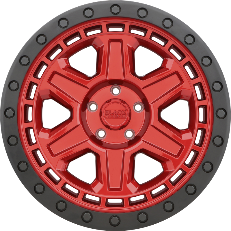 Black Rhino 20x9.5 Reno Candy Red w/ Black Lip and Black Bolts -12mm