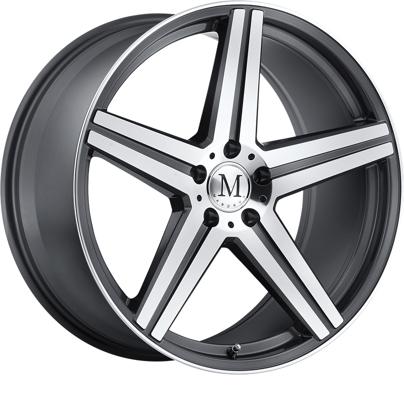 Mandrus 18x9.5 Estrella Gunmetal w/ Mirror Cut Face and Lip Edge +25mm