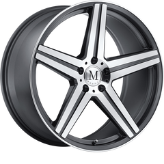 Mandrus 18x9.5 Estrella Gunmetal w/ Mirror Cut Face and Lip Edge +25mm