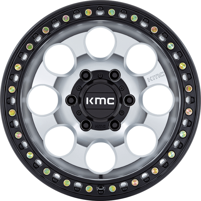 KMC 18x9 KM550 Riot SBL Machined w/ Satin Black Lip +18mm