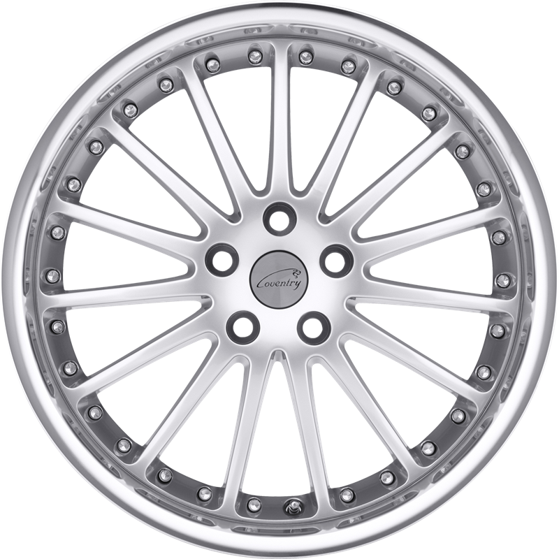 Coventry 20x10 Whitley Hyper Silver w/ Mirror Cut Lip +45mm