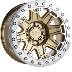 Black Rhino 17x8.5 Rift Beadlock Matte Gold w/ Machined Ring -38mm