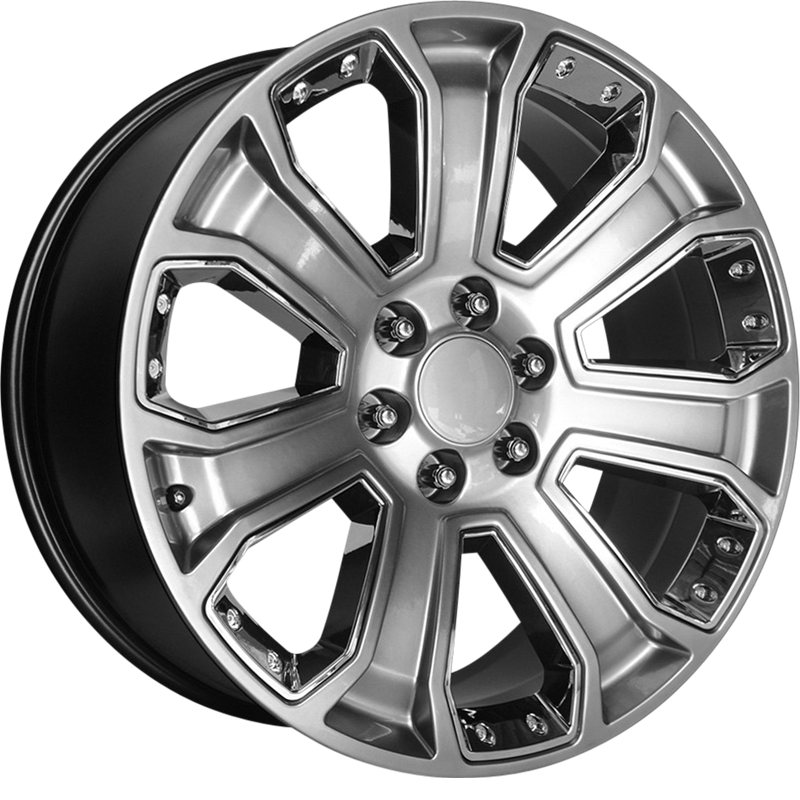 Performance Replicas 20x9 PR113 Dark Hyper Silver w/ Chrome Accents +24mm