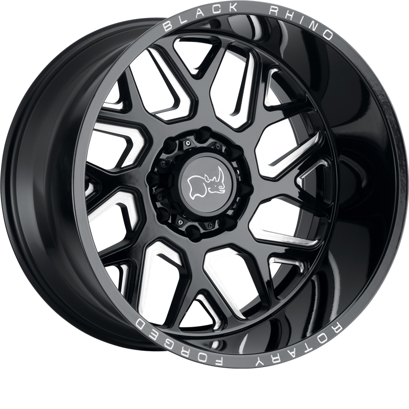 Black Rhino 20x9.5 Reaper Gloss Black w/ Milled Spokes +0mm