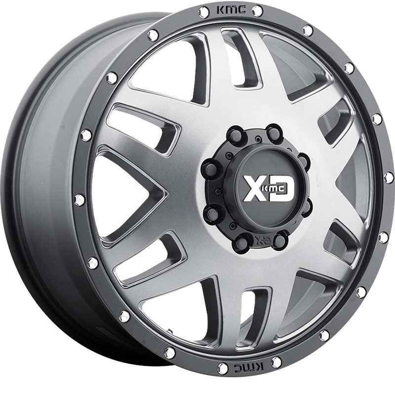 XD 17x6.5 XD130 Machete Dually Matte Gray w/ Black Ring -155mm