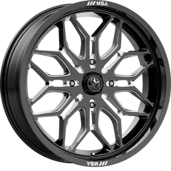 MSA Offroad Wheels 20x7 M47 Sniper Gloss Black Milled +10mm