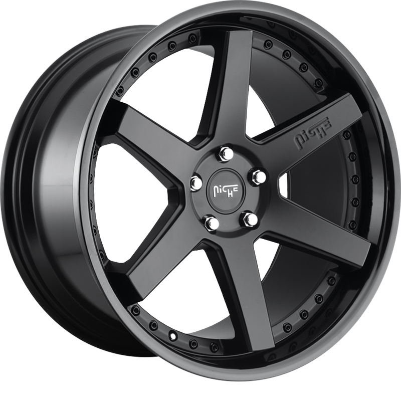 Niche 19x10 M192 Altair Matte Black w/ Gloss Black Lip +50mm