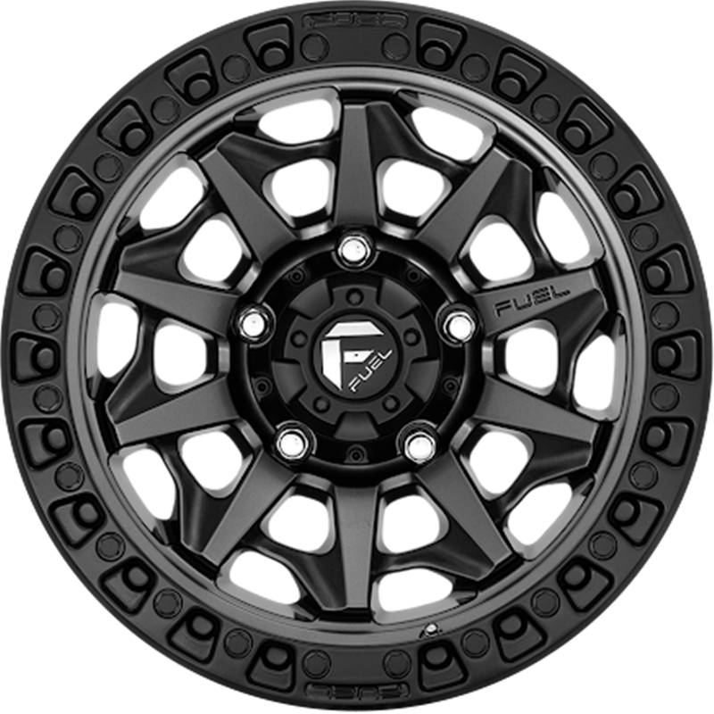 Fuel 17x8.5 D716 Covert Matte Gunmetal w/ Black Bead Ring +0mm