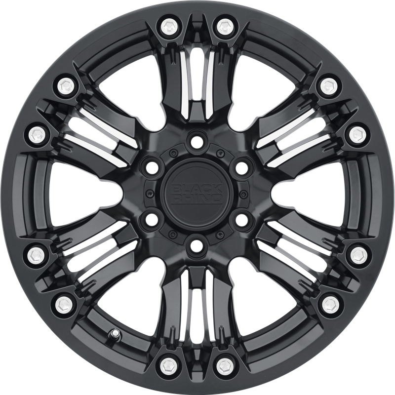 Black Rhino 18x9.5 Asagai Matte Black w/ Machined Spoke and Stainless Bolts +12mm