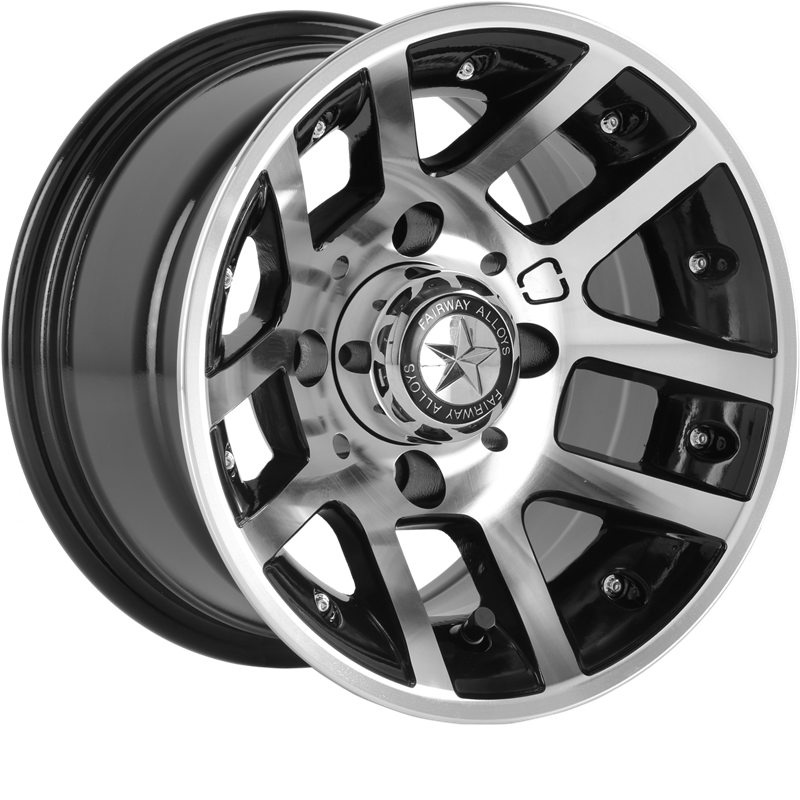 Fairway Alloys 10x7 FA121 Illusion Gloss Black Machined -25mm