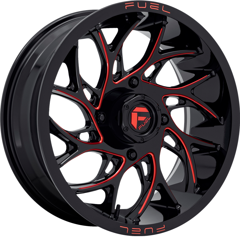 Fuel UTV 18x7 D779 Runner Gloss Black w/ Milled Candy Red Accents +13mm