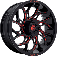 Fuel UTV 18x7 D779 Runner Gloss Black w/ Milled Candy Red Accents +13mm