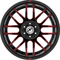 XF Off-Road 20x10 XF-232 Gloss Black w/ Red Milling -12mm