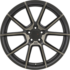 TSW 17x8 Chrono Matte Black w/ Machined Face and Dark Tint +35mm