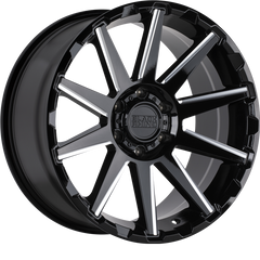 Black Rhino 20x9.5 Typhoon Gloss Black w/ Milled Spokes -18mm