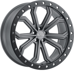 Black Rhino 20x10 Trabuco Matte Gunmetal w/ Black Lip Edge and Silver Bolts +40mm