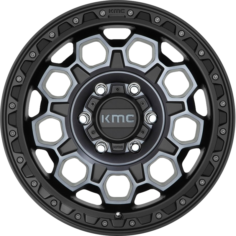 KMC 17x9 KM545 Trek Satin Black w/ Gray Tint -12mm