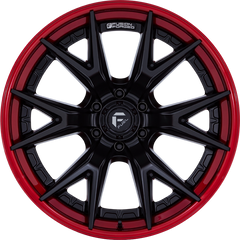 Fuel 20x9 FC402 Catalyst Matte Black w/ Candy Red Lip +1mm