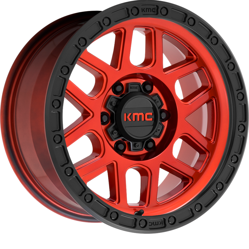 KMC 17x9 KM544 Mesa Candy Red w/ Black Lip -12mm