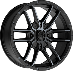 MSA Offroad Wheels 15x7 M43 Fang Satin Black w/ Titanium Tint +10mm