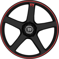 Motegi Racing 16x7 MR116 FS5 Matte Black w/ Red Racing Stripe +40mm