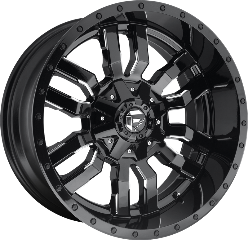 Fuel 18x9 D595 Sledge Gloss Black Milled +1mm