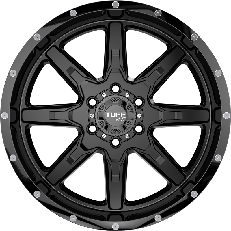 Tuff 18x10 T15 Satin Black w/ Gloss Black Lip -13mm