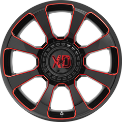 XD 20x10 XD854 Reactor Gloss Black Milled w/ Red Tint -18mm