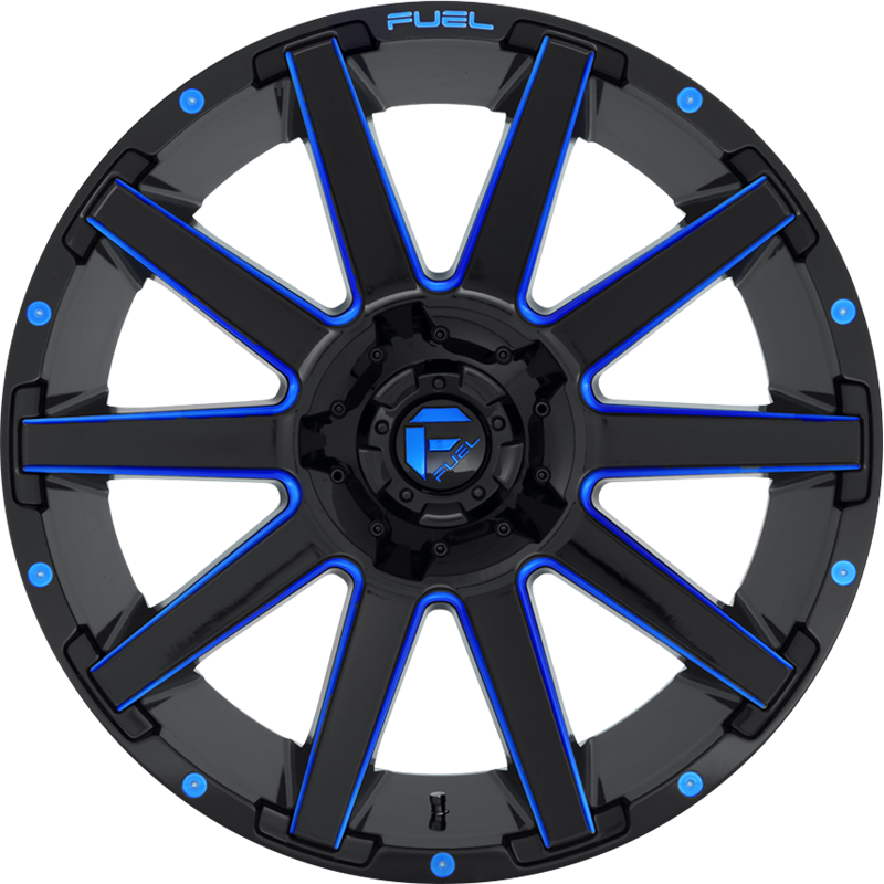 Fuel 20x10 D644 Contra Gloss Black w/ Candy Blue -19mm