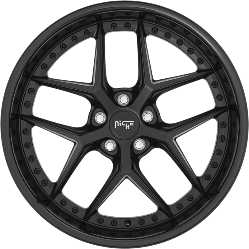 Niche 20x10.5 M226 Vice Satin Black w/ Gloss Black Lip +20mm