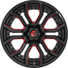 Fuel 20x9 D712 Rage Gloss Black w/ Candy Red +1mm