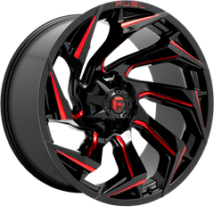 Fuel 15x8 D755 Reaction Gloss Black Milled w/ Red Tint -18mm