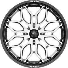 MSA Offroad Wheels 20x7 M47 Sniper Gloss Black Machined +10mm