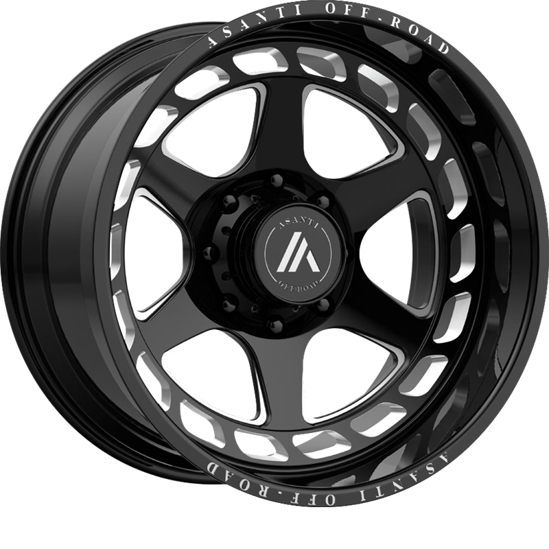 Asanti 20x9 AB816 Anvil Gloss Black Milled +18mm